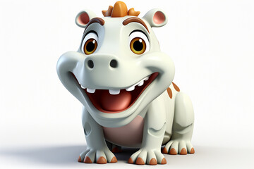 small 3d cartoon hippo