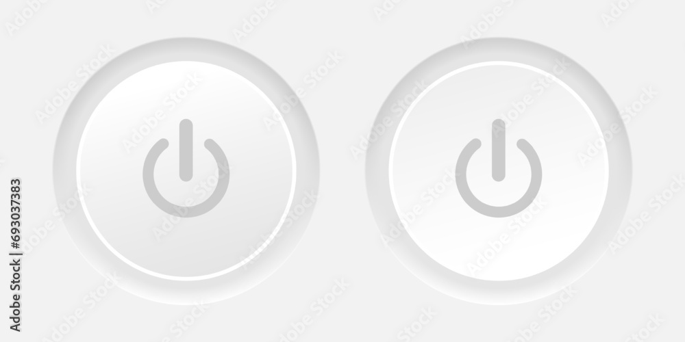 Poster on and off buttons on an isolated background. set of radio buttons in neomorphism style with shadow.