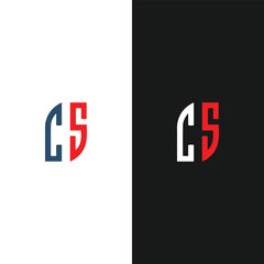CS logo. C S design. White CS letter. CS, C S letter logo design. Initial letter CS linked circle uppercase monogram logo. C S letter logo vector design. 