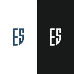 ES logo. E S design. White ES letter. ES, E S letter logo design. Initial letter ES linked circle uppercase monogram logo. E S letter logo vector design. 