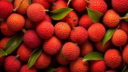 A clear image of some fresh & testy lychee fruits, completely filled background - obrazy, fototapety, plakaty