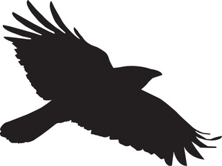 crow flying silhouette eps vector