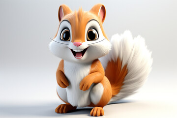3d cartoon little squirrel