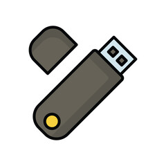 usb flash drive icon with white background vector stock illustration