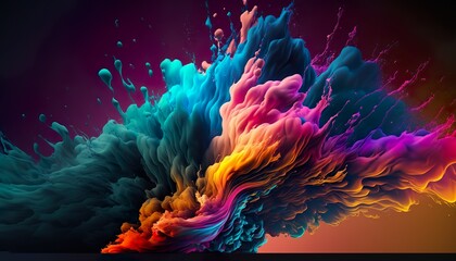 Obraz na płótnie Canvas Explosion of colored powder on white background