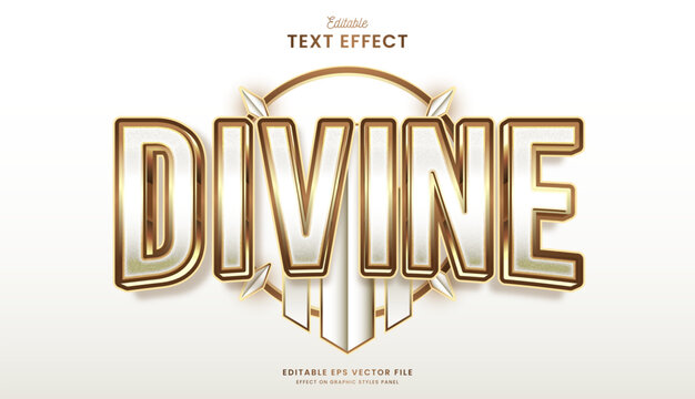 decorative editable golden divine text effect vector design