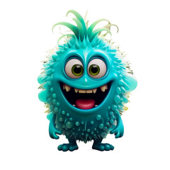 Obraz premium monster cartoon purple cute germ monster character scary but charming 