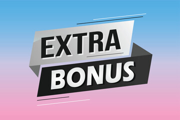 extra bonus word concept vector illustration with lines 3d style for social media landing page, template, ui, web, mobile app, poster, banner, flyer, background, gift card, coupon, label, wallpaper	