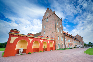 Bäckaskog Castle located on the isthmus between Ivö Lake and Oppmanna Lake, Sweden