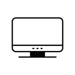 desktop computer icon with white background vector stock illustration