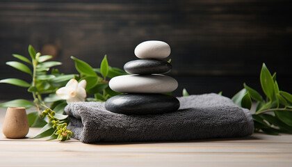 Relaxation and balance in a spa treatment generated by AI