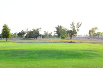 Fototapeta premium golf course in the morning, Golf greenery, Beautiful, Lovely Ground, Charming, My Own Photography, Autumn