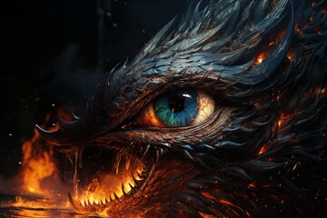dragon animal close up Steampunk illustration