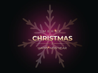 Happy new 2024 year. Minimalistic christmas template.  Elegant gold text with light. 