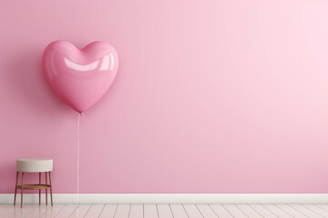 pink balloons on pink valentine background