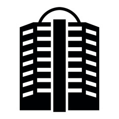 Office building black icon on white background