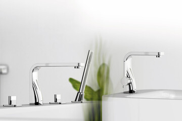 sink and faucet in modern bathroom interior