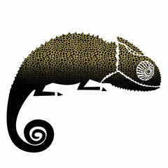 Chameleon illustration isolated on white