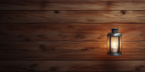 Lantern on a wooden surface