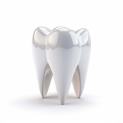 Elegant and shiny tooth logo on white background