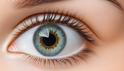 close up of a female eye