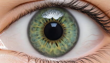 close up of a female eye