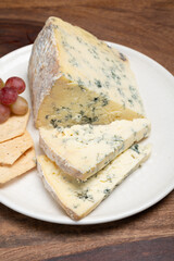 Cheese collection, English cow milk semi-soft, crumbly old stilton blue cheese
