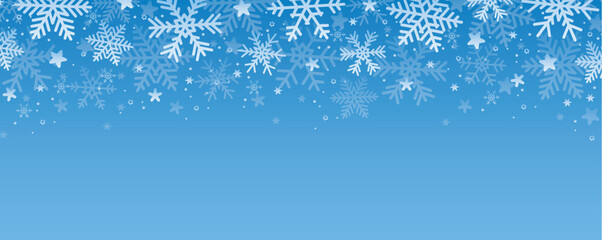 bright banner christmas card with snowflake border vector illustration - obrazy, fototapety, plakaty