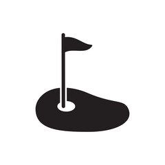 golf course and flagstick icon design vector illustration