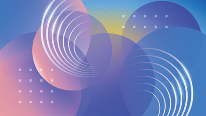 Geometric abstract template background with circle shapes decoration. 