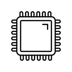 cpu icon with white background vector stock illustration