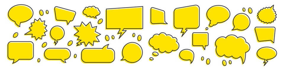 Speech bubble collection. Comic speech bubble icon set. Set of speech bubbles. Vector illustration.