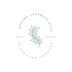Leave logo, Floral Hand-Drawn Logo, botanical logo