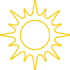 Sun with rays or sunburst icon. Radial sunset beams