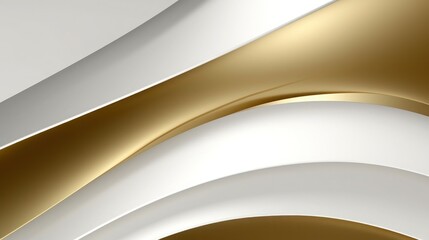 a white and gold abstract background with a curved curve
