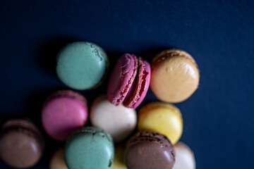 colorful elegant Macaroons on colorful background 