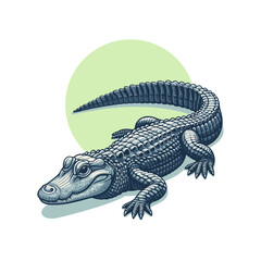 Alligator or crocodile flat vector illustration.