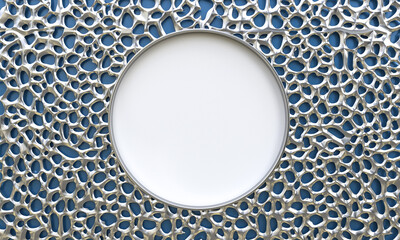 background with circular shape and irregular metallic texture.