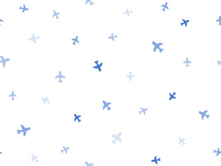 Passenger aircraft vector seamless pattern