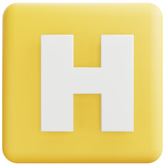 Fototapeta premium Letter H Alphabet 3d Icon