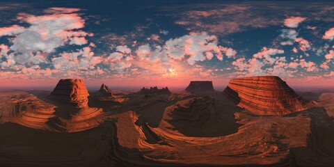 Mars, HDRI, environment map , Round panorama, spherical panorama, equidistant projection, 360 high resolution panorama, 3d rendering © ustas