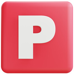 Letter P Alphabet 3d Icon