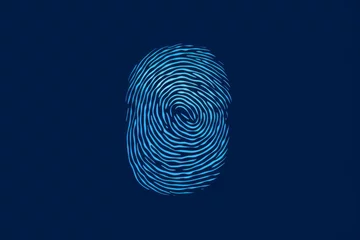 Foto op Aluminium finger print as evidence of identity and as a password, Finger print on the blue background © Werckmeister