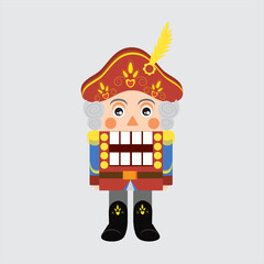 New Year and Christmas greeting card with the image of the nutcracker