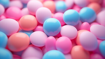 Pink and light blue colorful round candies background - obrazy, fototapety, plakaty