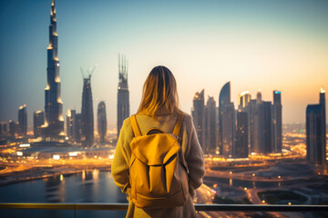 Fototapeta na wymiar Mesmerizing Dubai: Evening Cityscape Delight