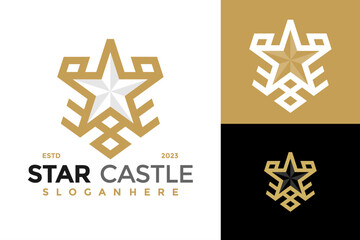 Star Castle Logo design vector symbol icon illustration