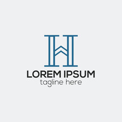 Creative H letter logo design concept isolated vector template for business illustration