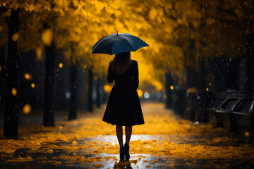 Enchanting Stroll: Rainy Day Elegance
