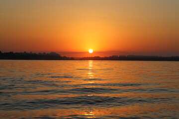 Beautiful sunset over the river Nile 